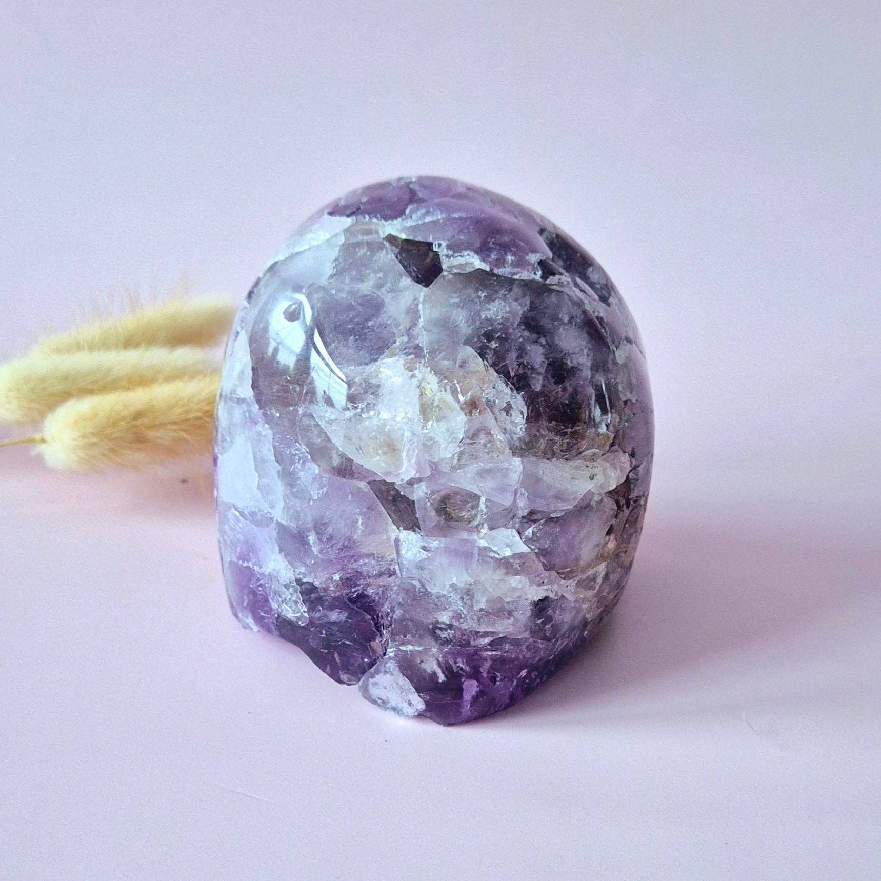 XL Gemstone Druzy Pink Amethyst Geode Freeform of 672 grams Statement Piece
