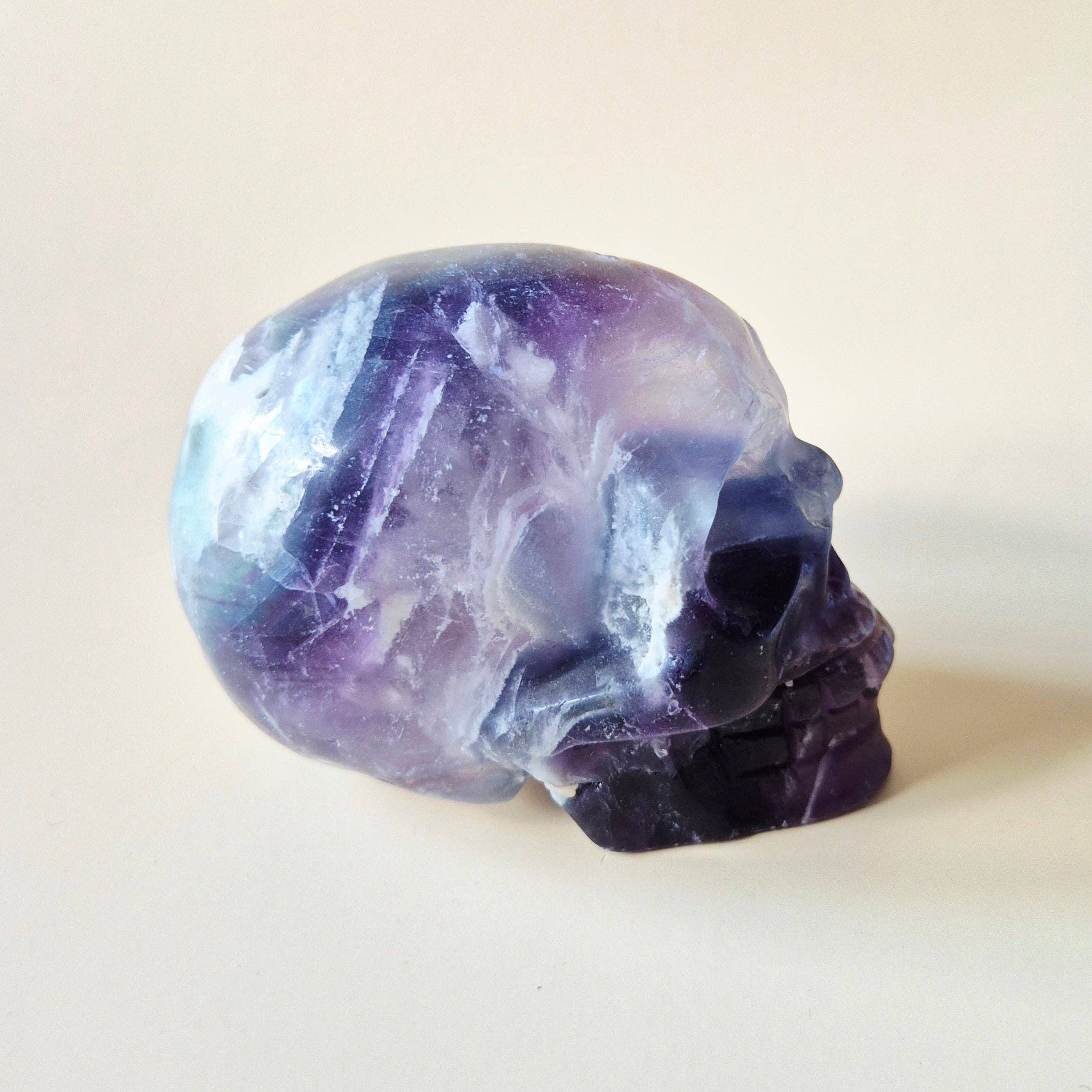 Gemstone Skull Candy Fluorite Skull 548g