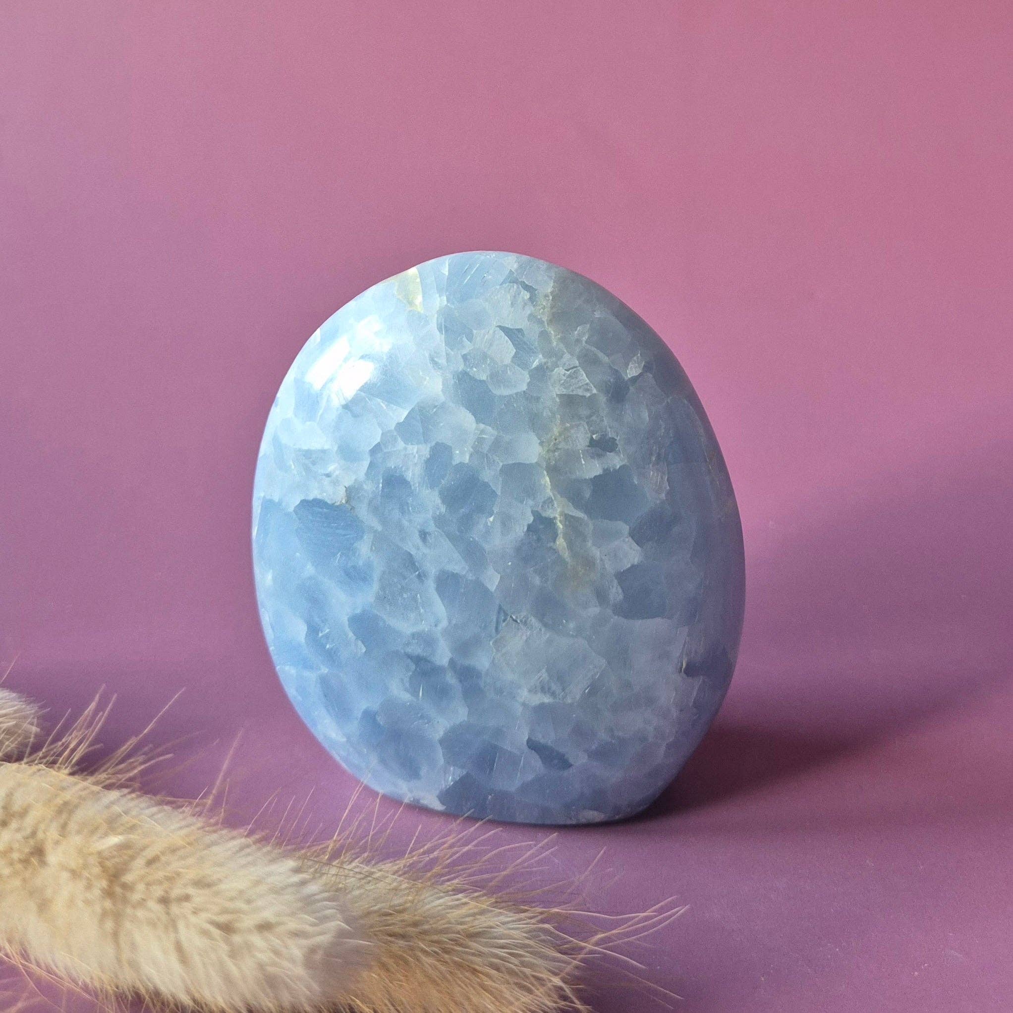 Celestine Gemstone Freeform – Soft Blue Rest Stone: 399g