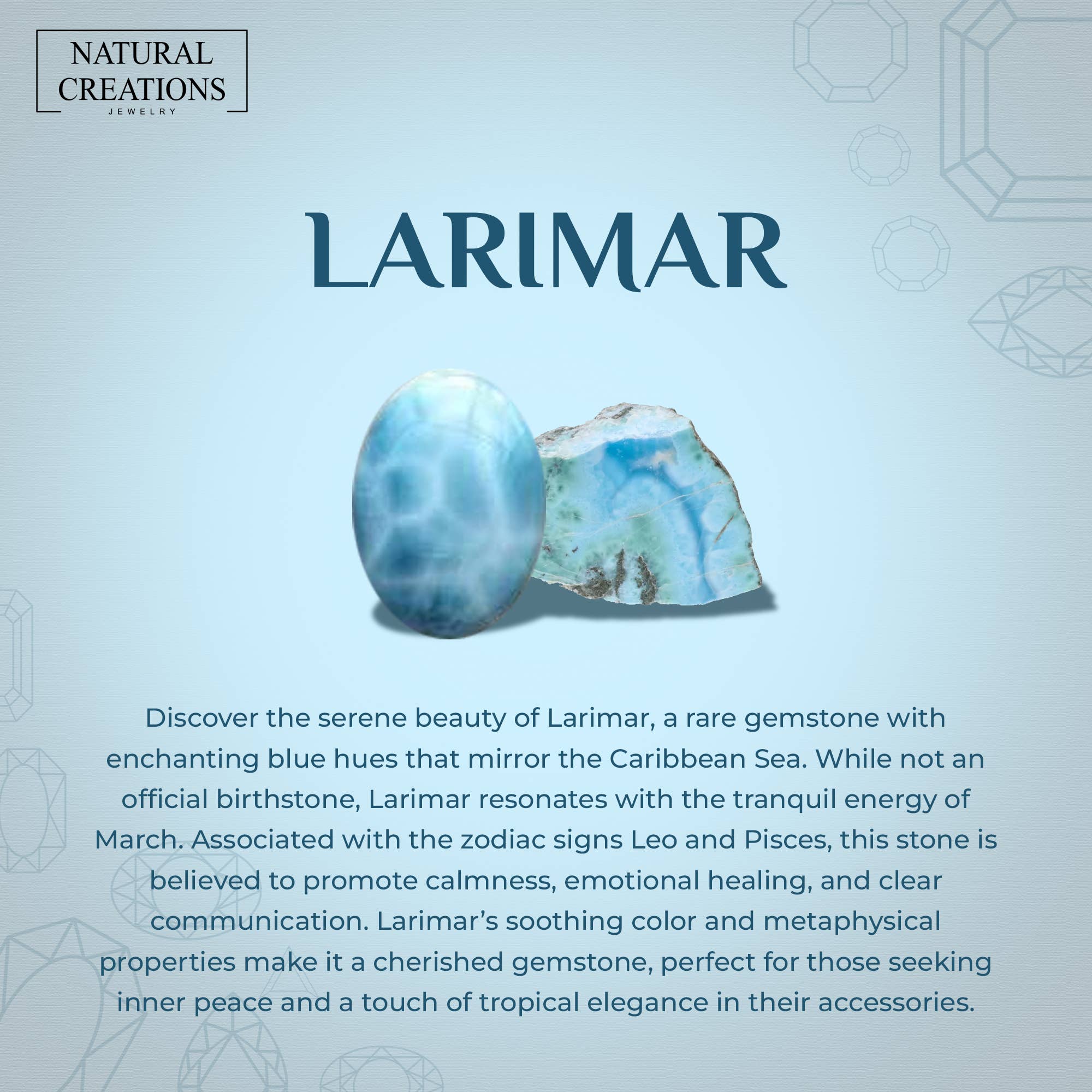 Natural Larimar Stackable Rings in Sterling Silver Prong-Set