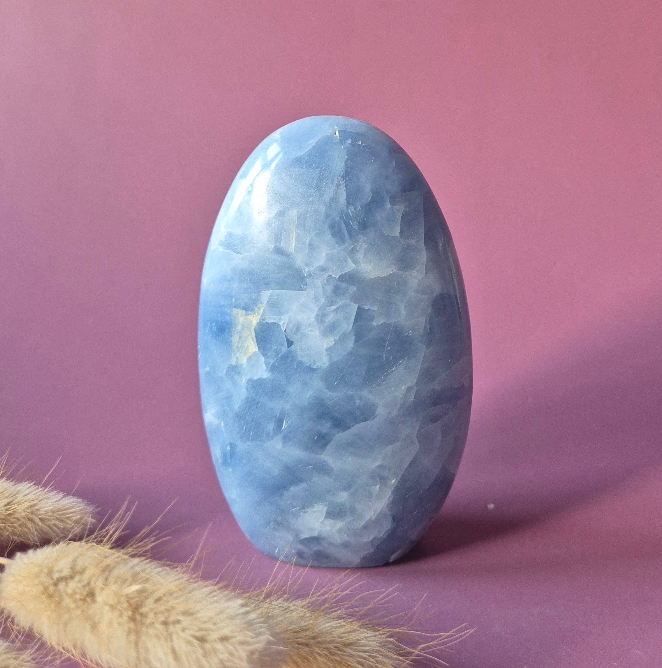 Celestine Gemstone Freeform – Soft Blue Rest Stone: 7. 419g