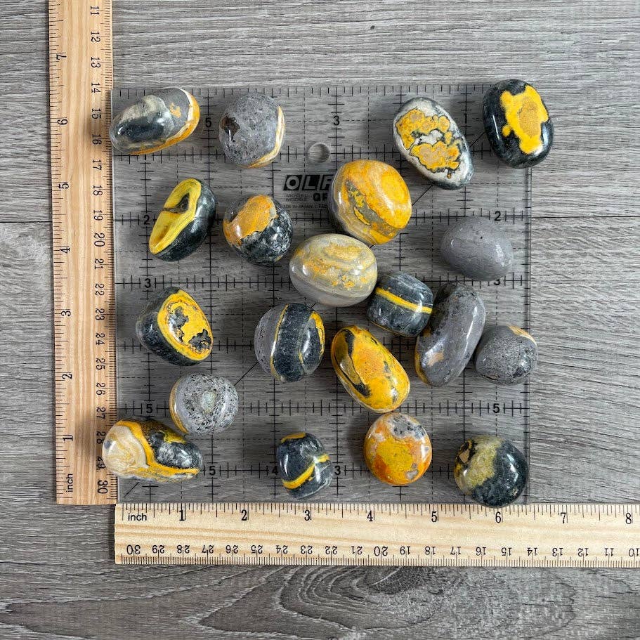 Bumblebee Jasper Tumbled Stones – 1 lb Bulk Lot for Crystal Shops
