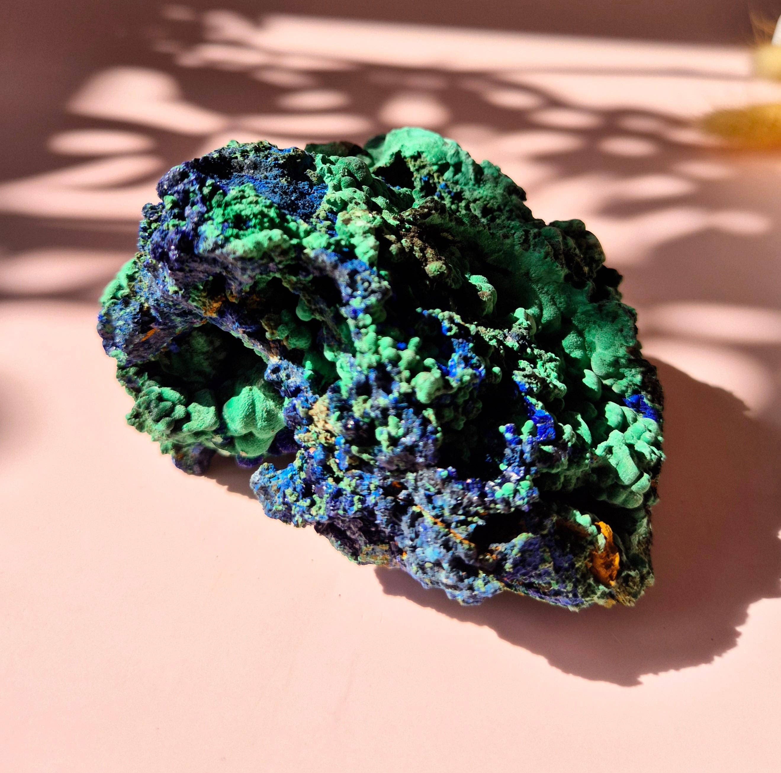 XL Druzy Rare Azurite-Malachite Raw Brilliant Gemstone #8 400 grams – Sparkling Natural Power
