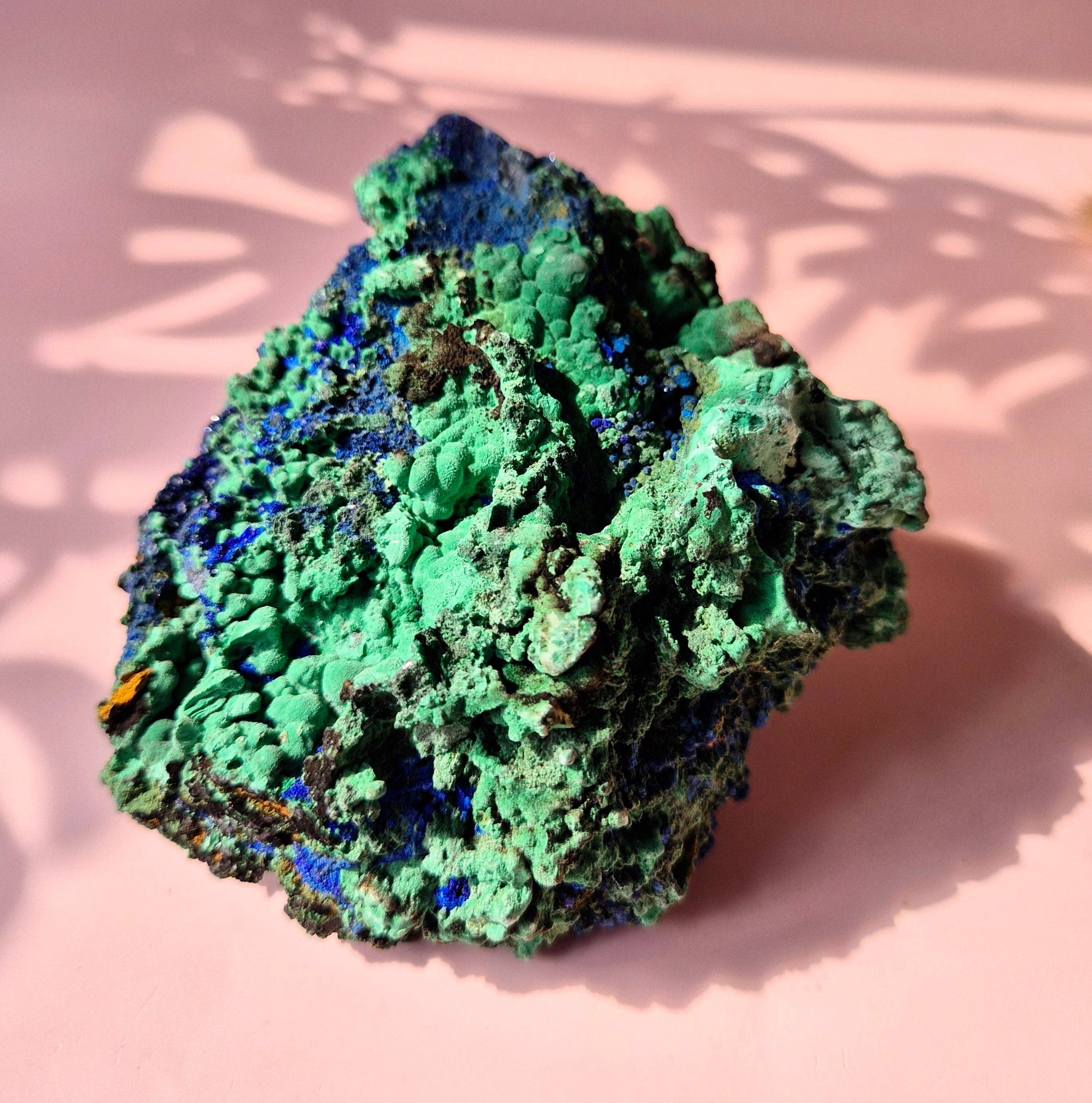 XL Druzy Rare Azurite-Malachite Raw Brilliant Gemstone #8 400 grams – Sparkling Natural Power