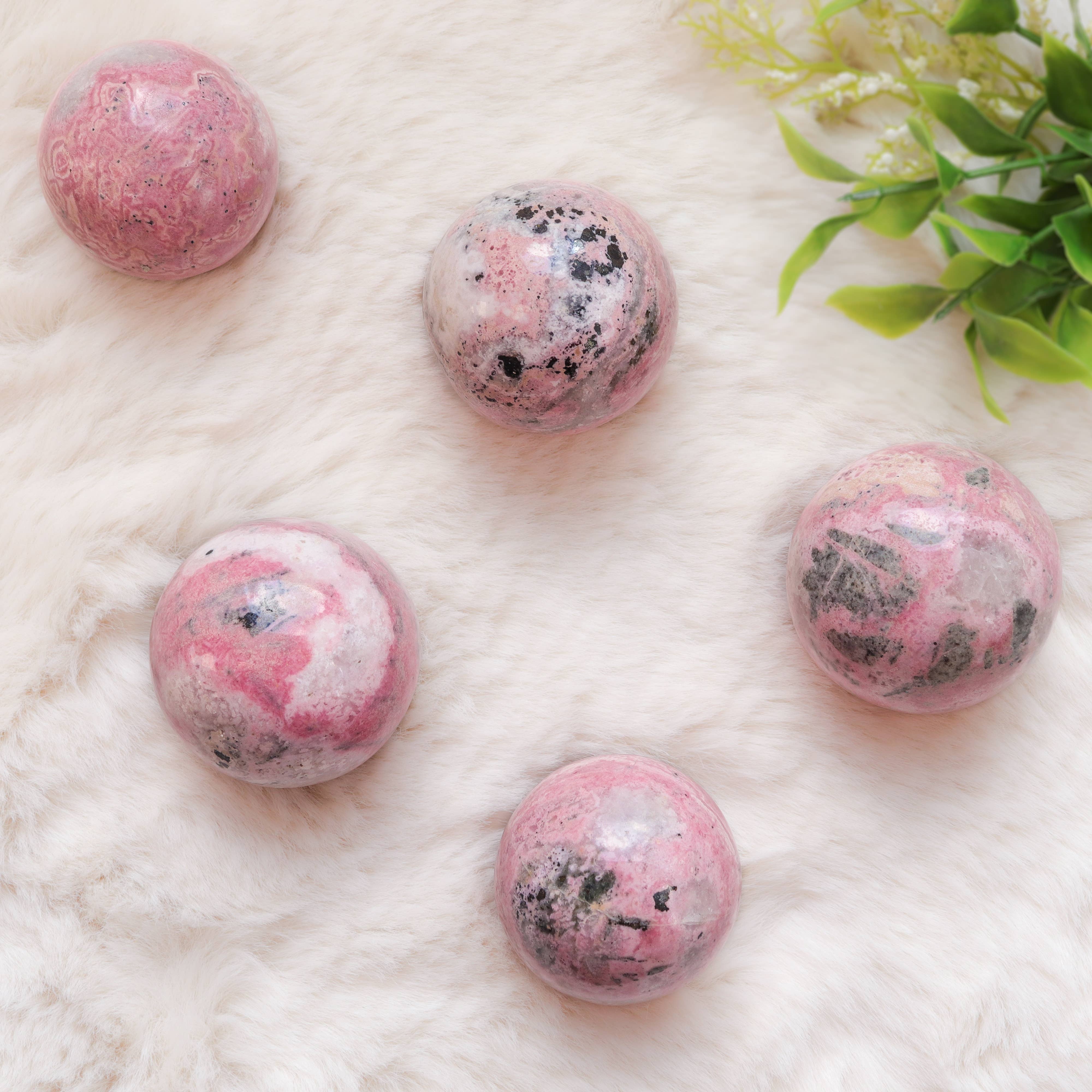 Rhodonite Sphere from Peru: 0.50-0.55 lbs