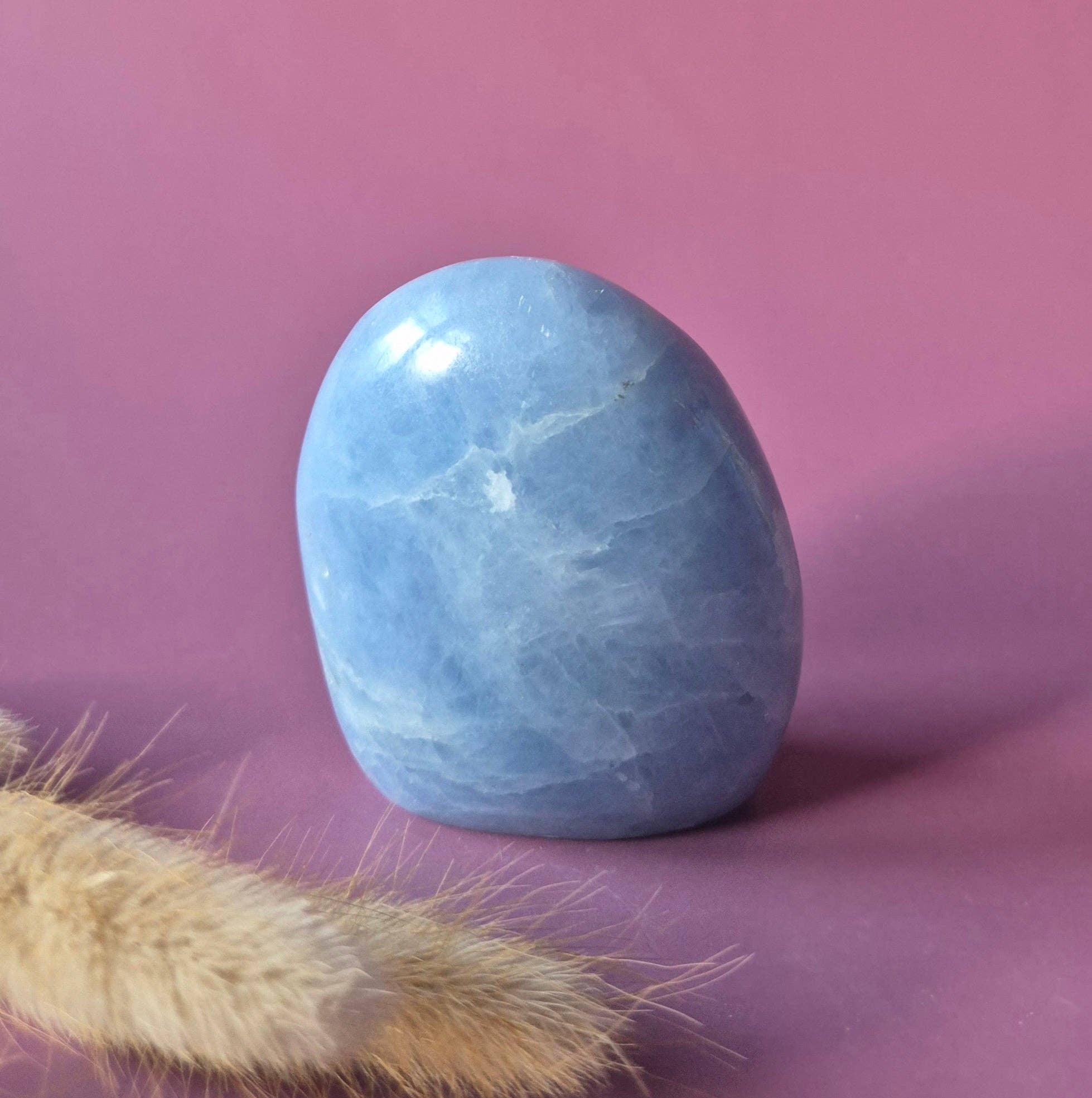 Celestine Gemstone Freeform – Soft Blue Rest Stone: 399g