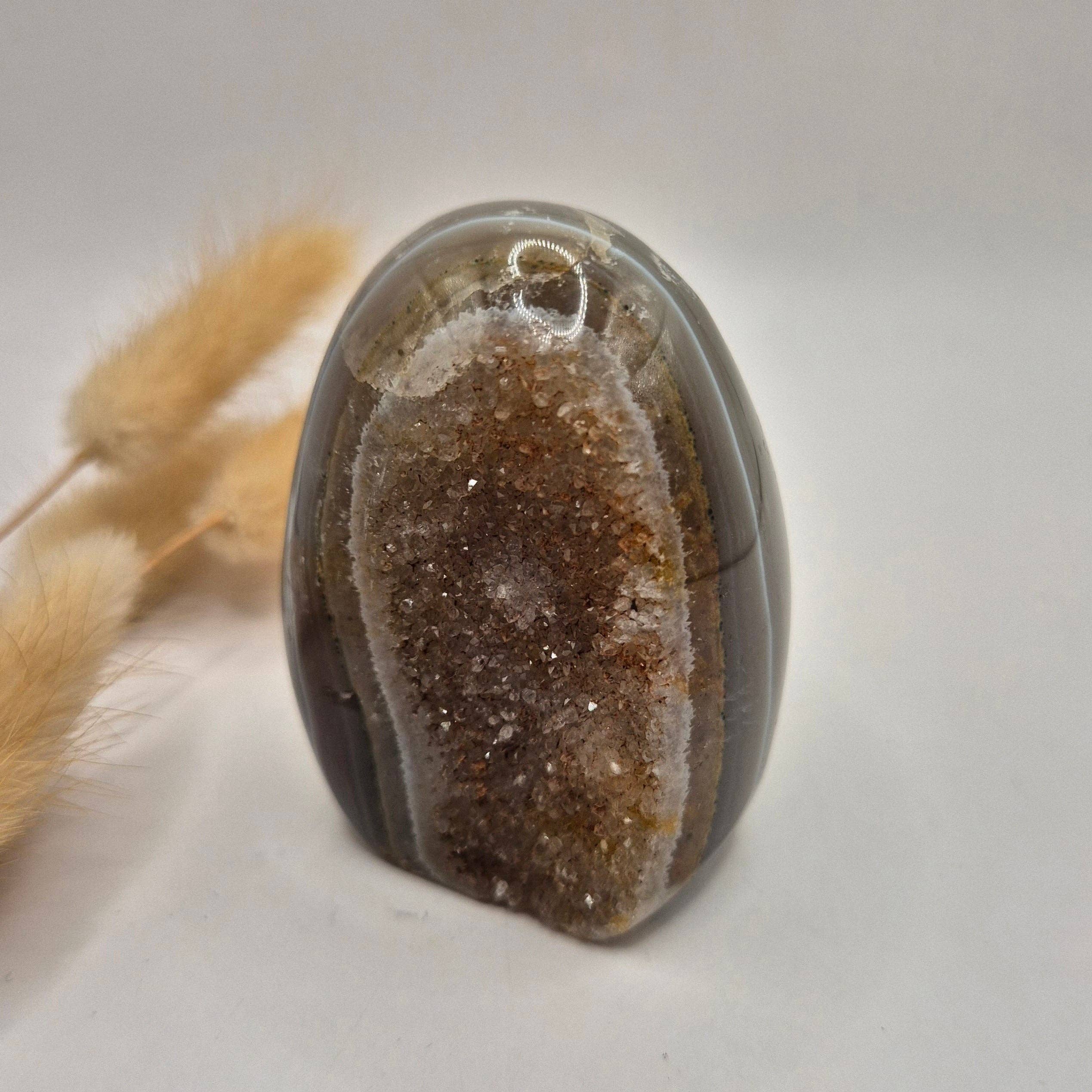 Druzy Gray Agate Freeform / Standing Gemstone Crystal - #5 200g