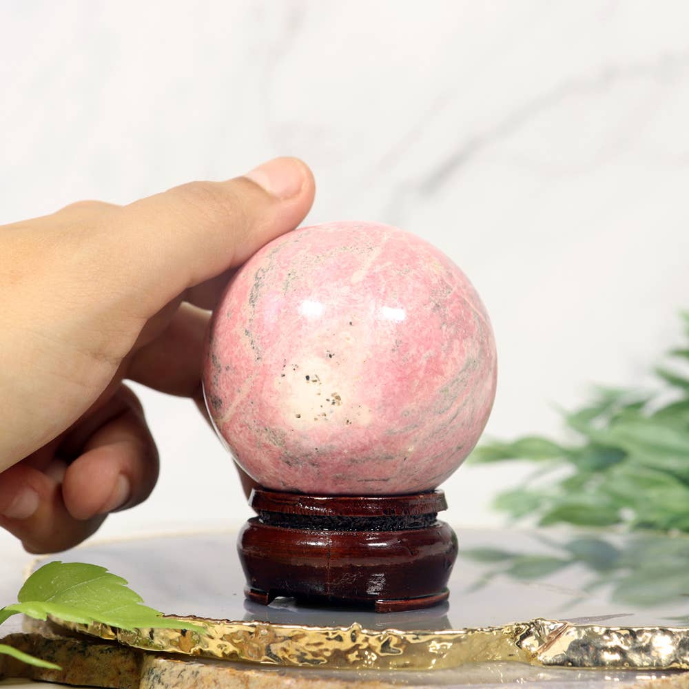 Rhodonite Sphere from Peru: 0.50-0.55 lbs