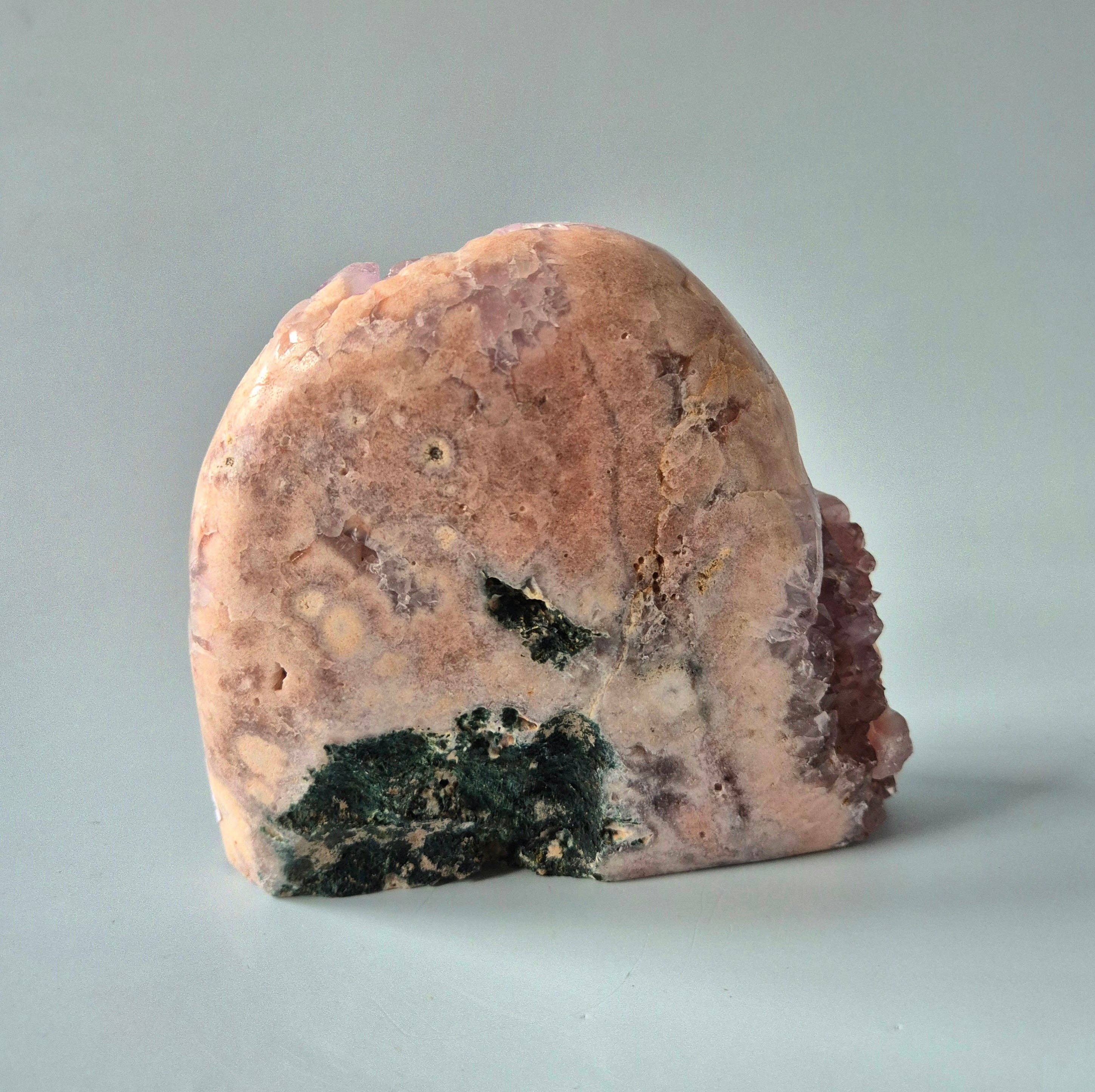 XL A+ Gemstone Druzy Pink Amethyst Geode Freeform of 1572 grams Statement Piece