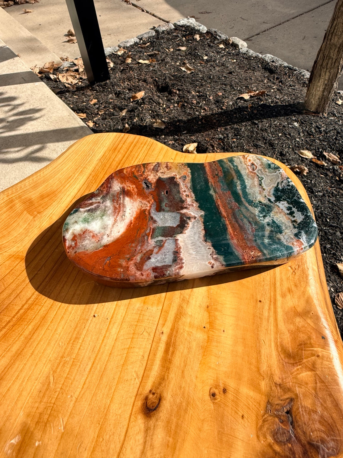Polished jasper agate bowl original photograph view 1