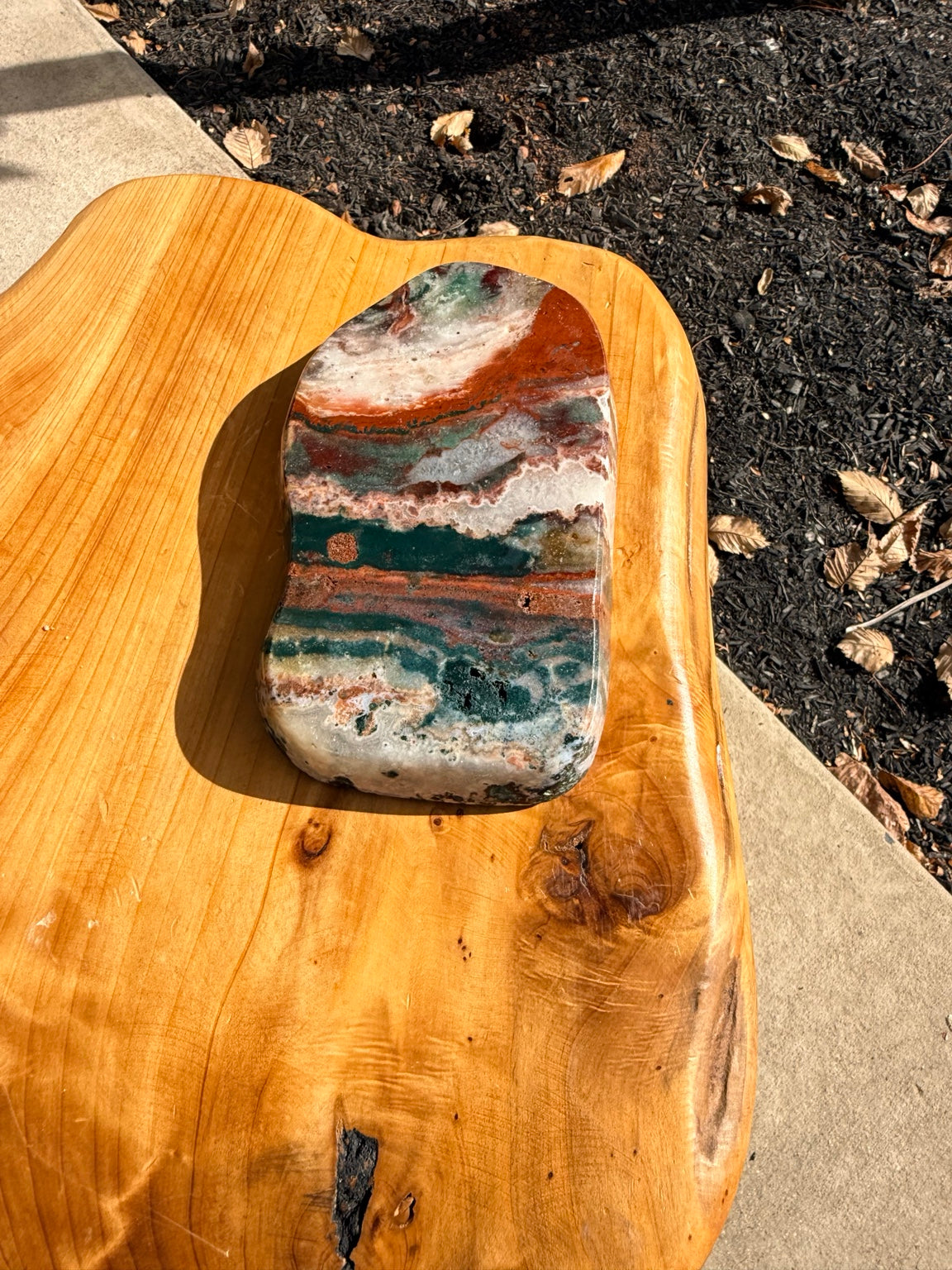 Polished jasper agate bowl original photograph view 3