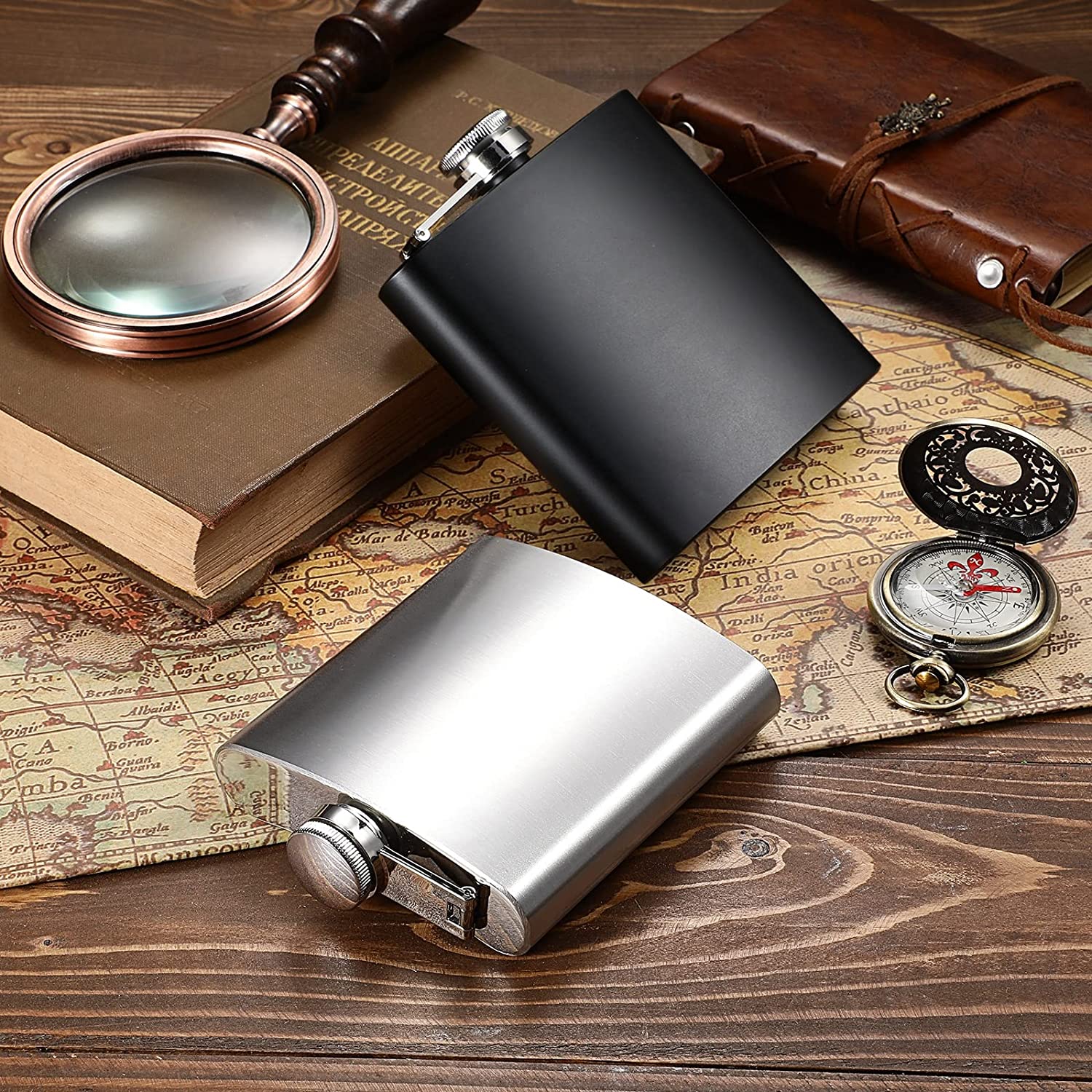 The Nipper - 6oz Stainless steel Flask with funnel