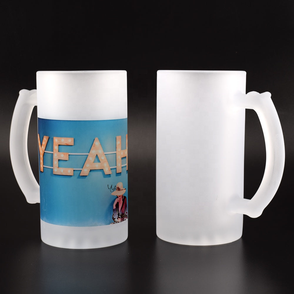 Frosted Beer Mug with Handle for Sublimation
