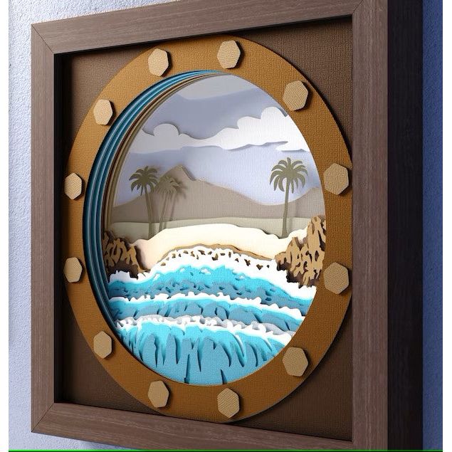 Shadow Box Art - Beach Theme