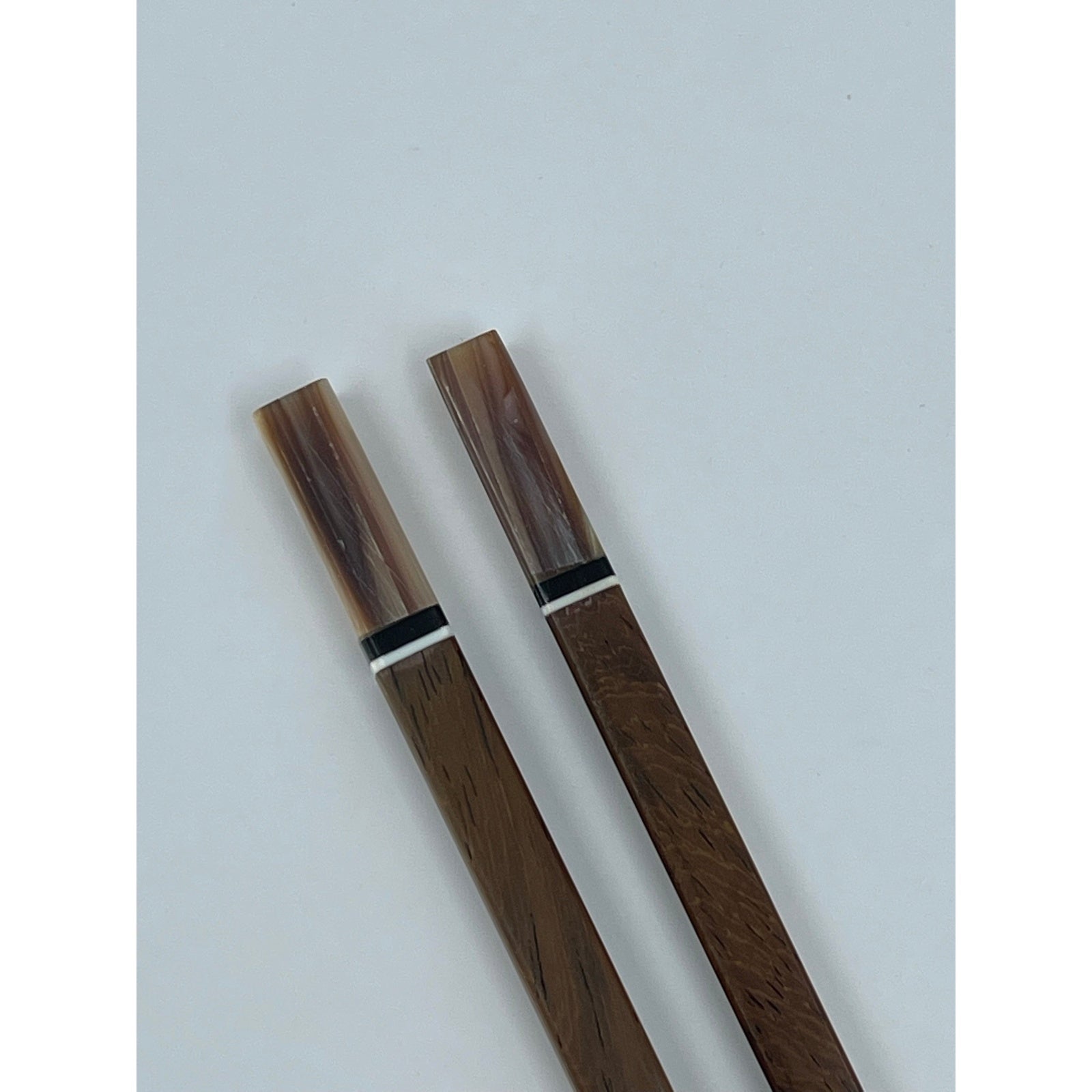 Custom chopsticks Mother of Pearl inlay and a canvas sleeve