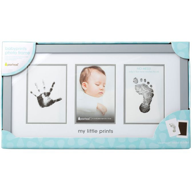 Babyprints Picture Frame with Clean Touch Ink Pad, Gray